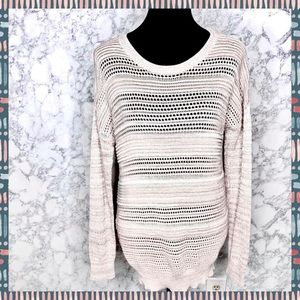 ⭐️ Loft Tan Open Knit Pullover Sweater Women’s Large